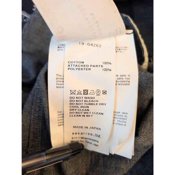 Sacai Bandana Print Scarf‎ Accent Denim Tunic Dress JP2 - Picture 15 of 16